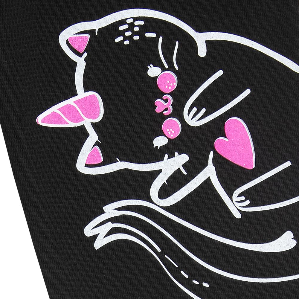 Hopscotch Girls Slim Fit Printed Leggings in Black Color For Ages (2-3 Years)