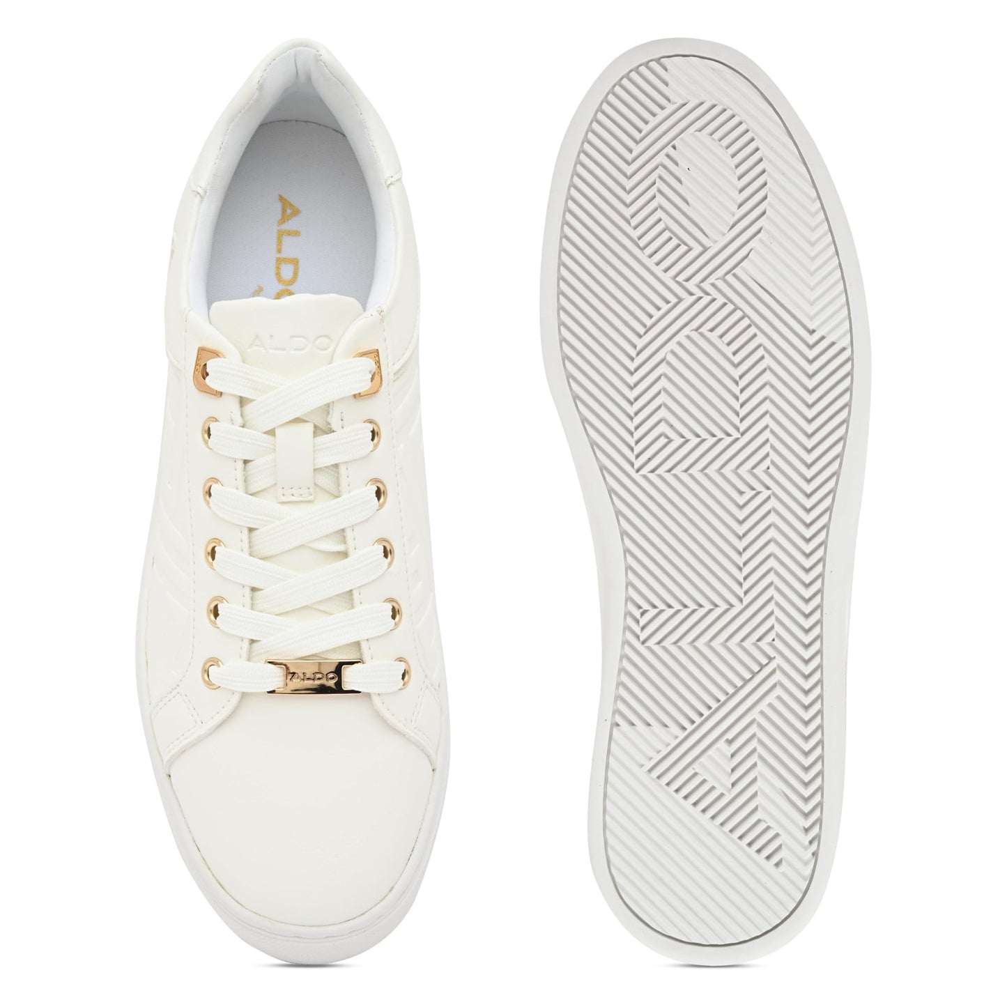 Aldo ICONISPECA-IN112 Ladies White Overflow Flat Sneakers