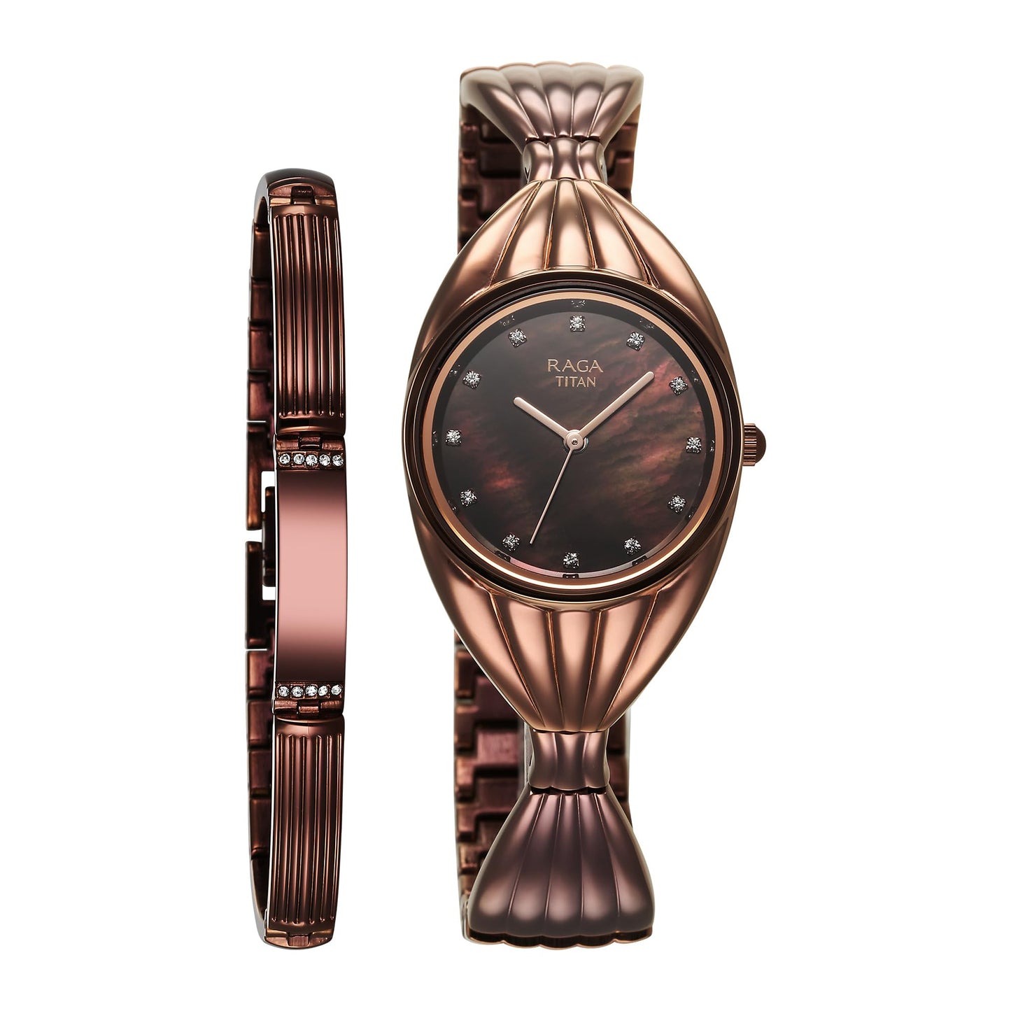 Titan Raga Memoirs Women's Watch – Mother of Pearl Dial | Quartz Analog | Rose Gold Metal Strap | Elegant Ladies Watch | Designer Timepiece for Party, Festive & Office Wear - 95253WM01F