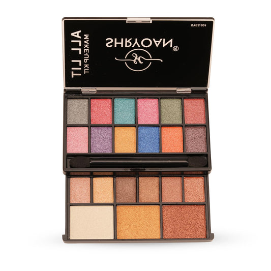 Shryoan All Lit Make-up Kit With 18 Eyeshadow & 3 Highlighter Powder Make-up Palette | Highly Pigmented Pocket Friendly Make-Up Kit | (20 gm) (Shade 02)