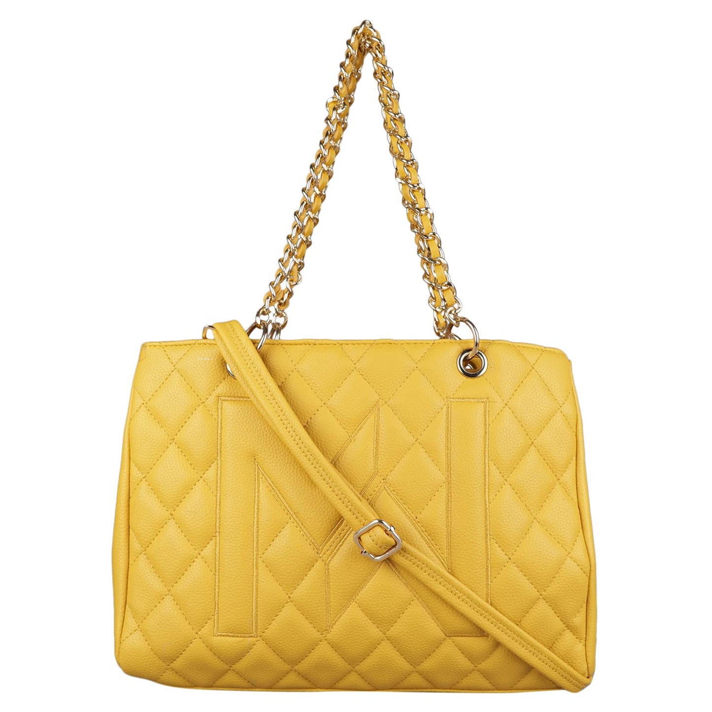 MINI WESST Women's Yellow Solid/Plain Pattern Tote bags for Office and College (Dimension(LxBxD): 26 cmx33 cmx12 cm)