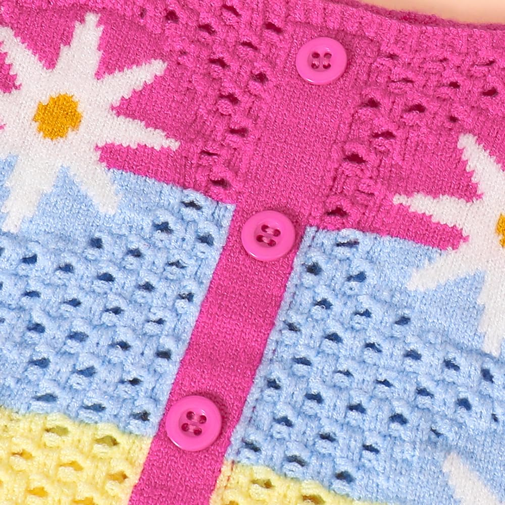 Hoscotch Girls Floral Pink Sleeveless Skirt Set