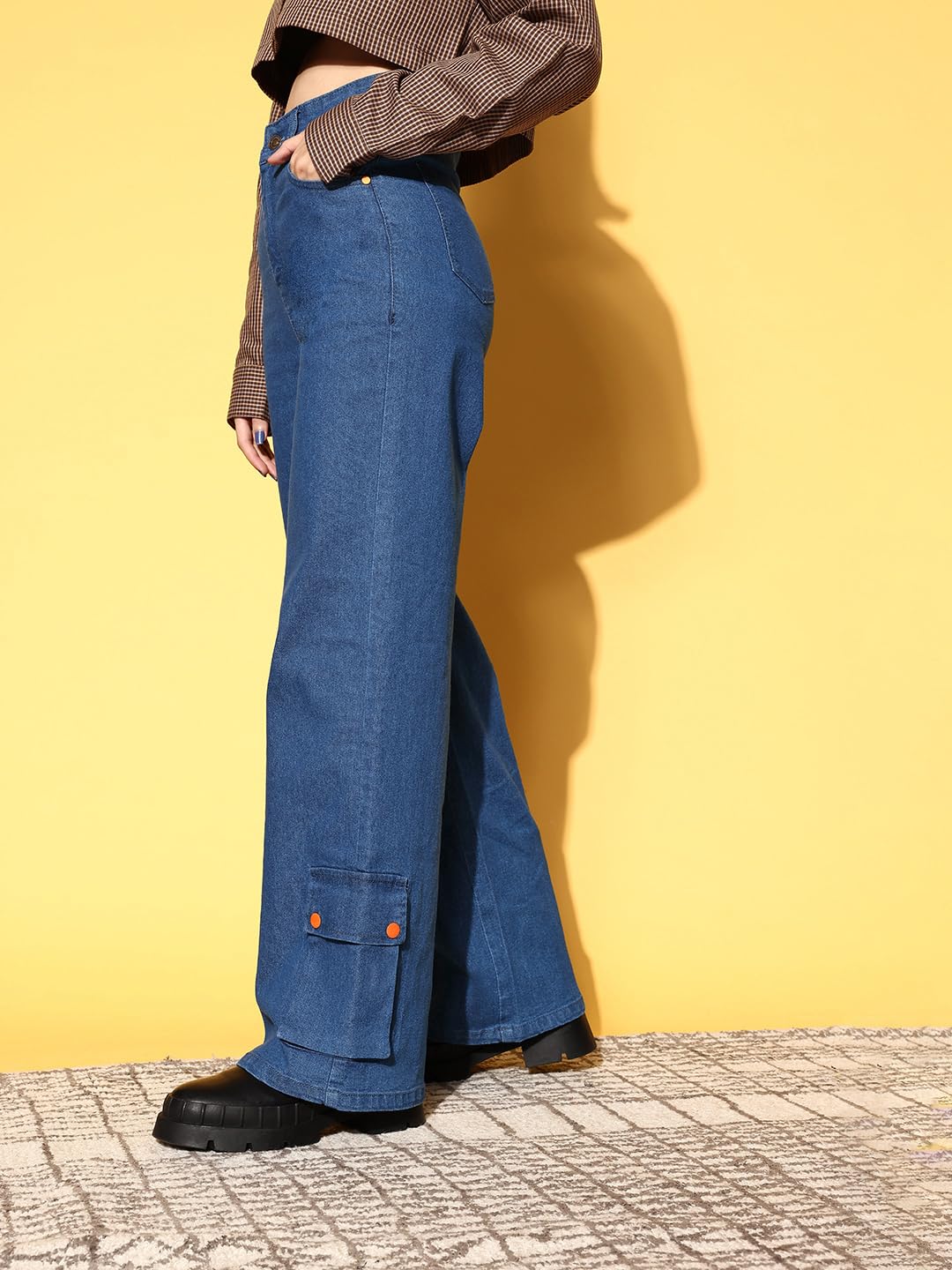 SASSAFRAS Blue Hem Pocket Stretch Straight Jeans