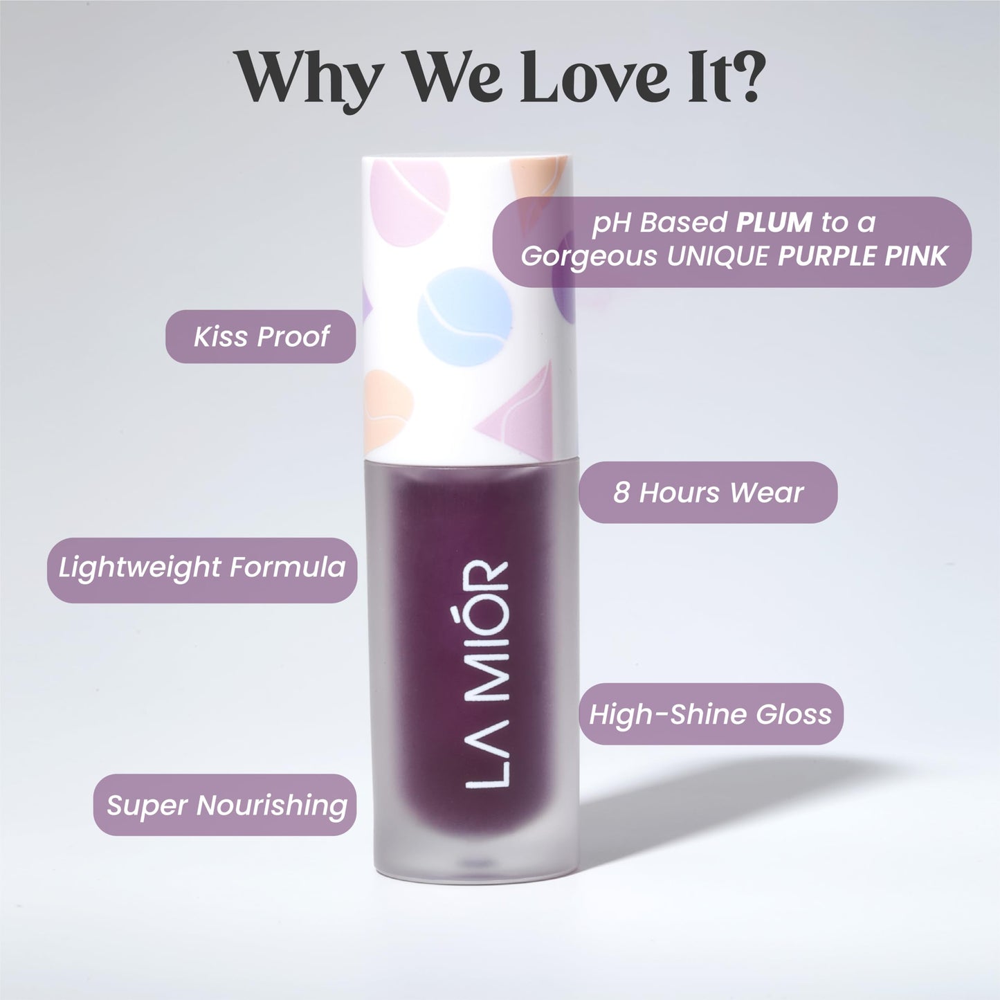 LAMIOR pH Adaptive Lip Tint | Colour Changing Lip Oil Stain | Long Lasting Lip Tint | Non Sticky & High Shine | Nourishing Oils like Jojoba & Almond | Heals Chapped & Dry Lips | Shade - Jamun Ball, 5ml