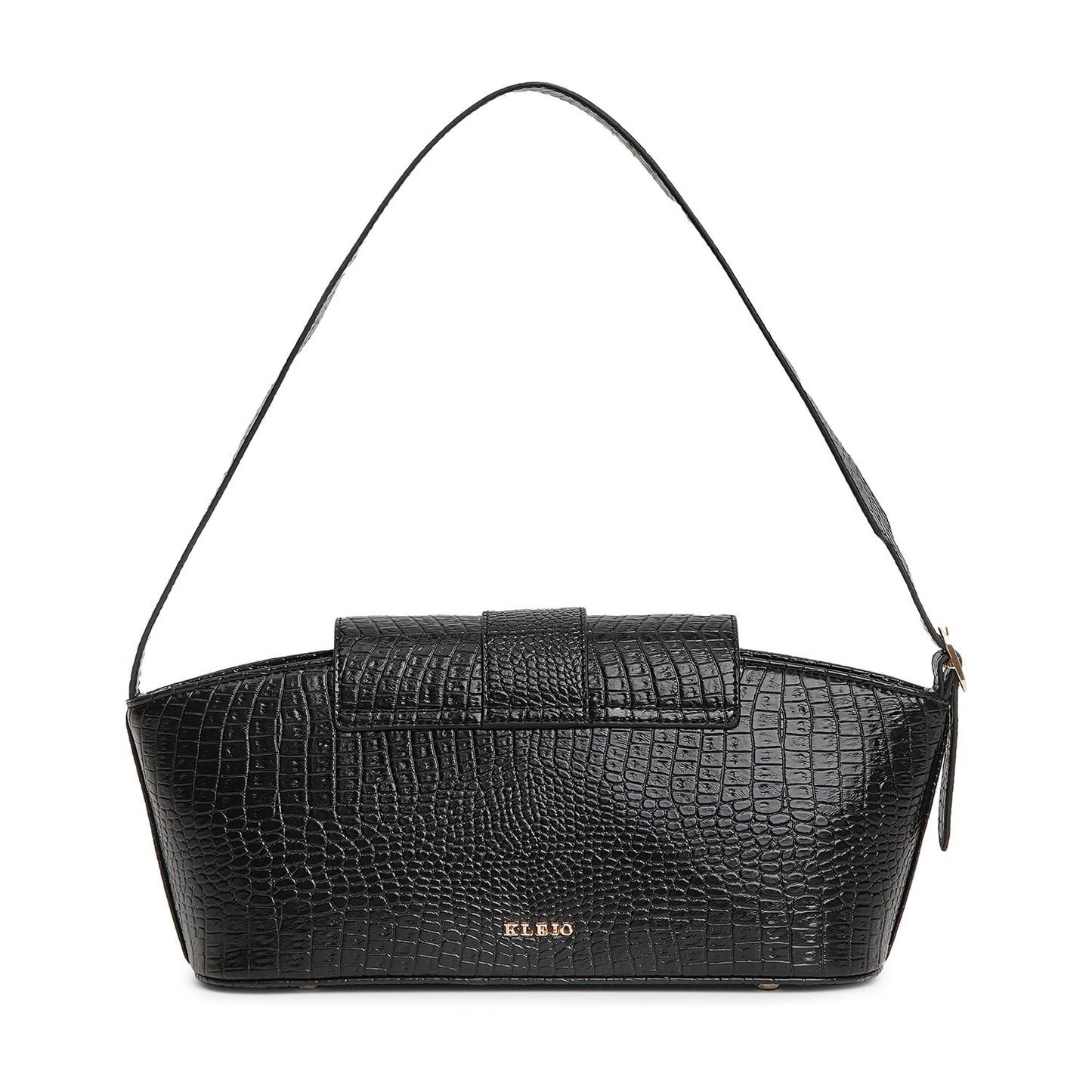 KLEIO Vegan Luxe Shoulder Bag for Women (HO1016KL) BLACK