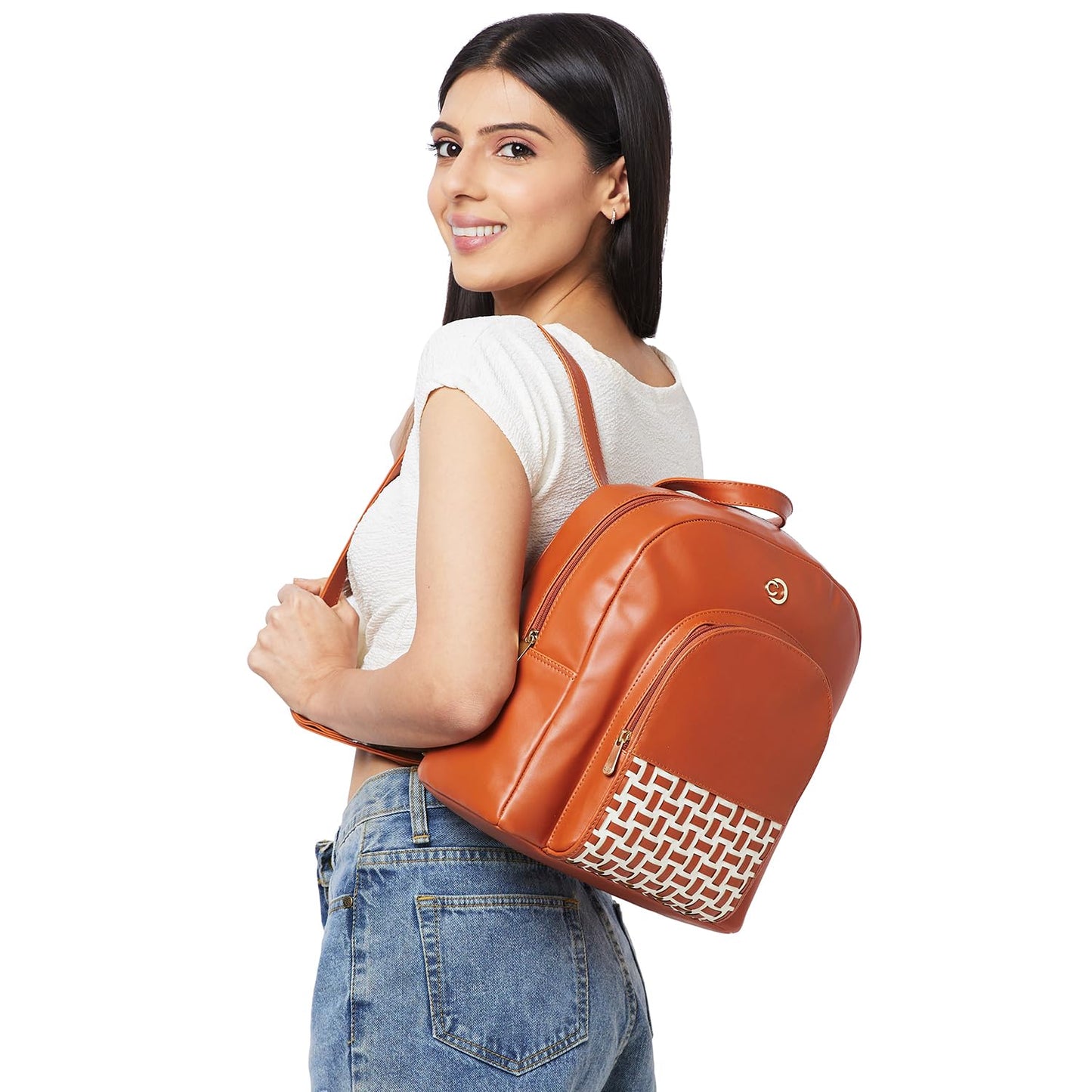 Caprese ZETA BACKPACK LARGE TAN QUILTED WOMEN'S BAG