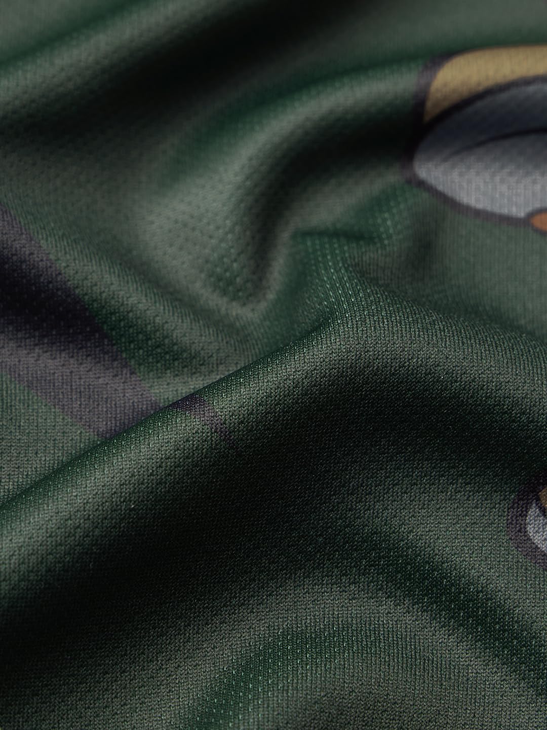 The Souled Store Official Looney Tunes: Hustlin' Taz Men and Boys Long Sleeves Round Neck Dark Green Graphic Printed Sporty Casual Easy Dry Drop Shoulder Streetwear Polyester Oversized Jerseys