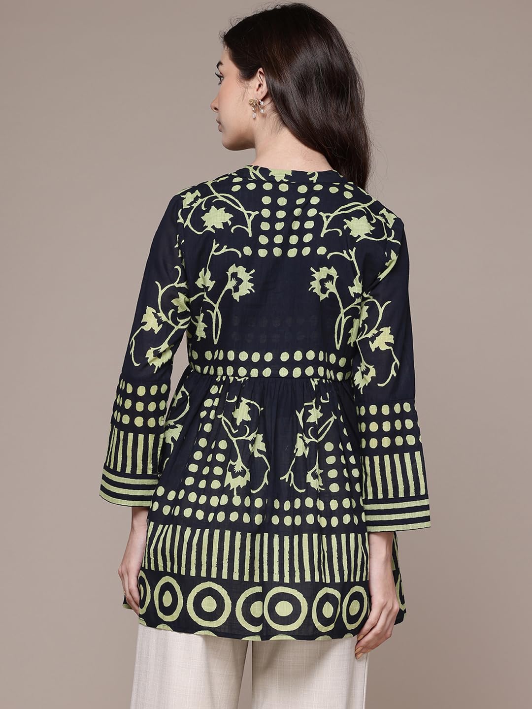 Ritu Kumar Black Geometric Print Full Sleeve Shirt