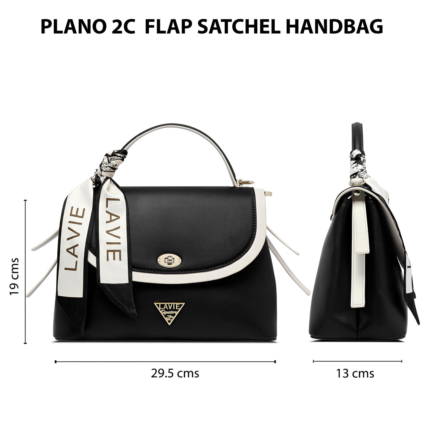 Lavie Signature Women's Plano 2C Flap Satchel Handbag for Women|Satchel Bag for Work|Ladies purse|Stylish Shoulder Bag|Gift For Women