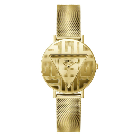 GUESS Stainless Steel Women 36 Mm Gold Dial Analog Watch- Gw0527L2