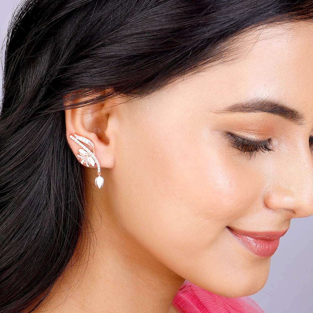 GIVA 925 Silver Bhumi Rose Gold Snowy Safed Musli Set|Gifts for Women and Girls | With Certificate of Authenticity and 925 Stamp | 6 Months Warranty*