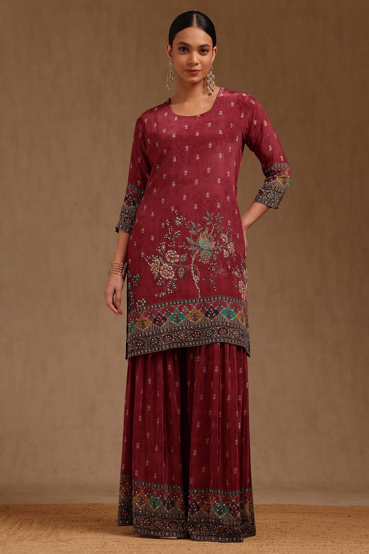 Soch Women's Crepe Salwar Suit Set (EWA5CD22372_Red