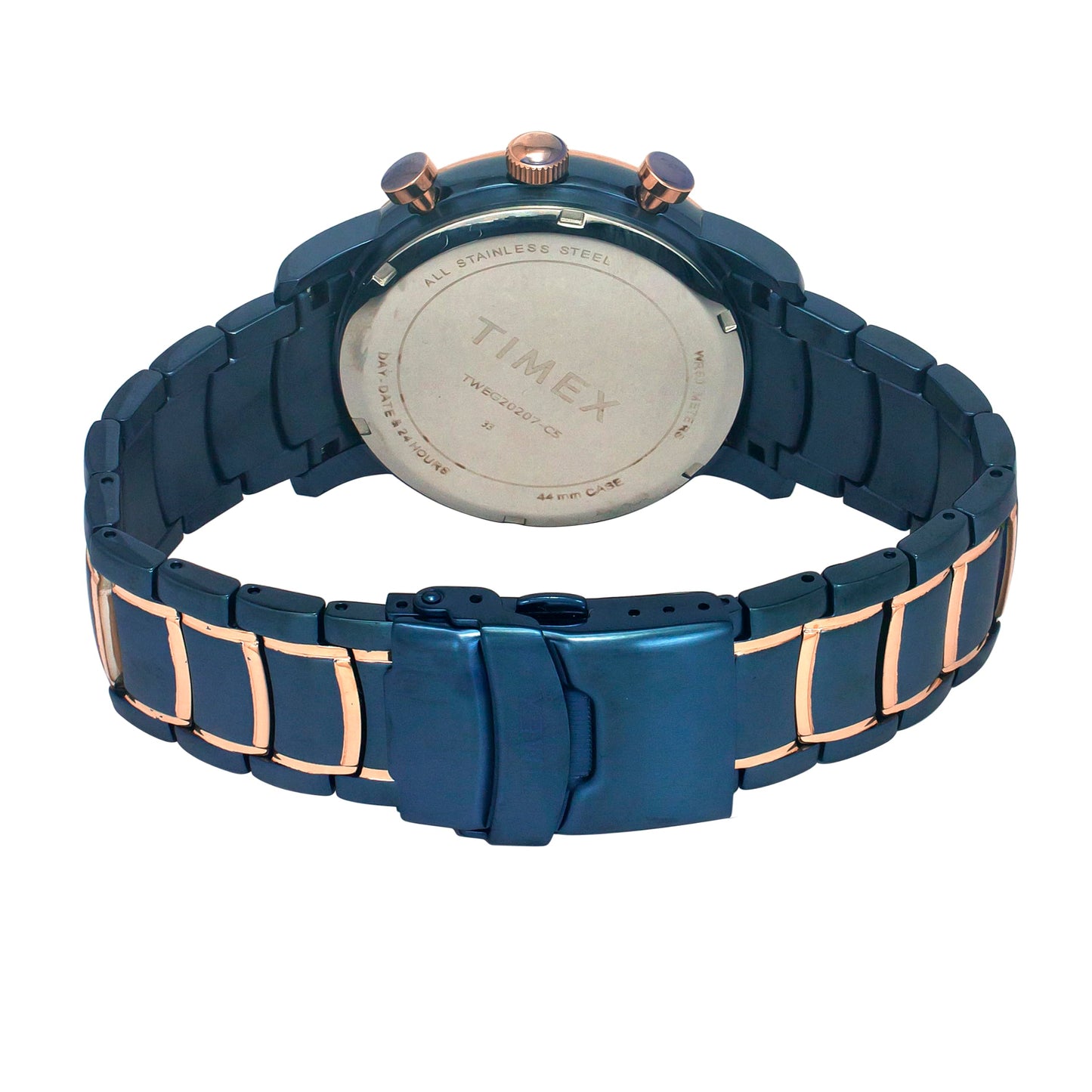 TIMEX Analog Watch for Man with Blue Round Dial & Multicolor Stainless Steel Bracelet Band Water Resistant Men's Wrist Watches - TWEG20207