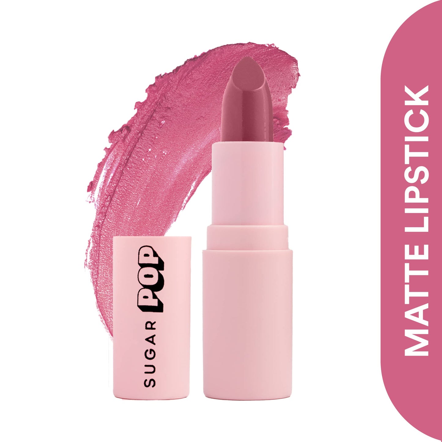 SUGAR POP Matte Lipstick - 01 Taupe (Dusty Rose) – 4.2 gm – l Lipstick for Women & SUGAR POP Nourishing Lip Balm, 4.5g - 02 Cherry (Cherry Red)