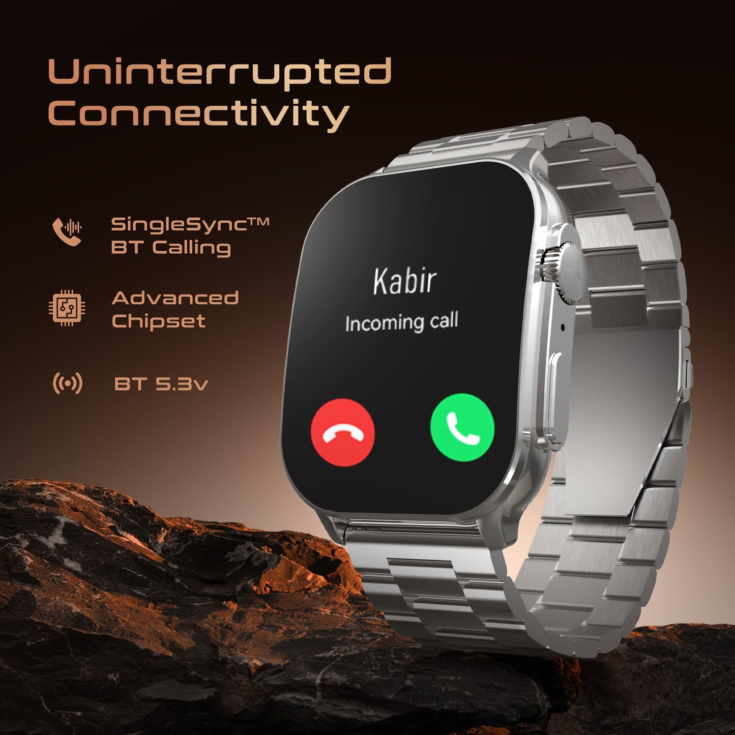 Fastrack Astor FS2 Pro Smart Watch, 1.96” AMOLED Display, 410 * 502 Pixel Resolution, SingleSync BT Calling, AI Voice Assistant, 100+ Sports Modes & Smartwatch Faces, Upto 5 Day Battery, IP68