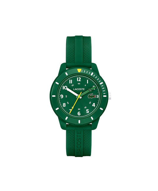Lacoste Mini Tennis Qtz Basic Green Round Dial Kids Watch|Green Silicone Material|Multi Color Band - 2030055