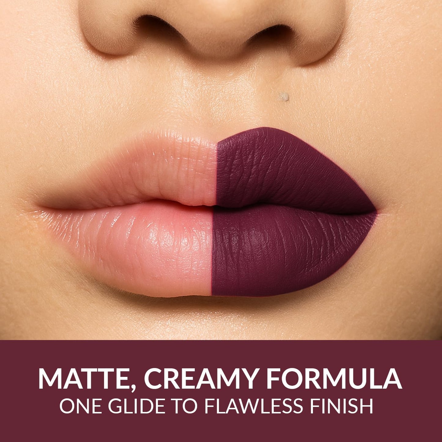 Beauty People Desi Diva Matte Lipstick, Intense Colour, Moisturises & Hydrates Lips, 12 Hour Colour Payoff, Longlasting, Waterproof, With Jojoba Oil & Vitamin E, Shade Midnight Plum, 3.8gm