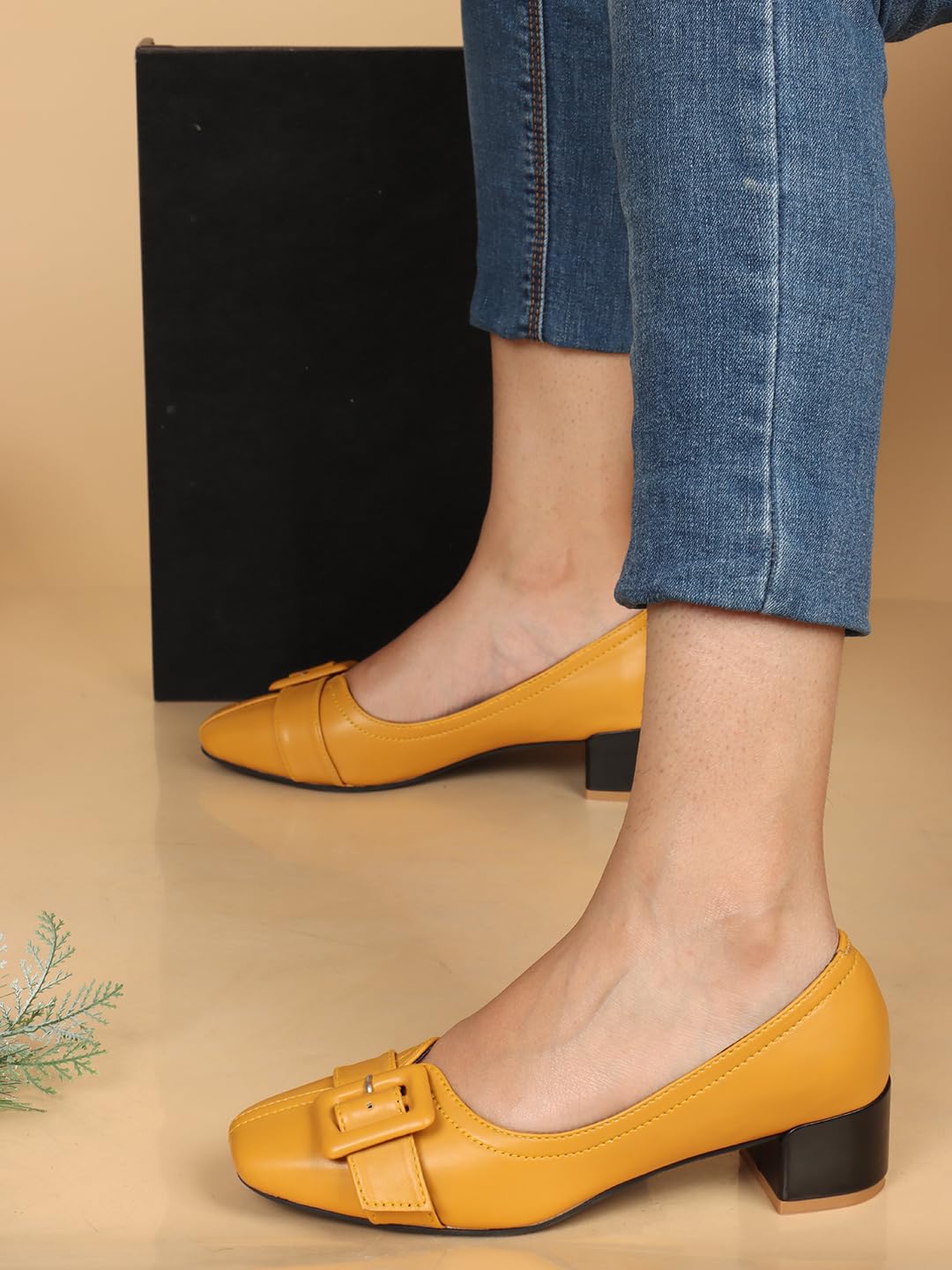 ELLE Women Shoes, Mustard, UK-6