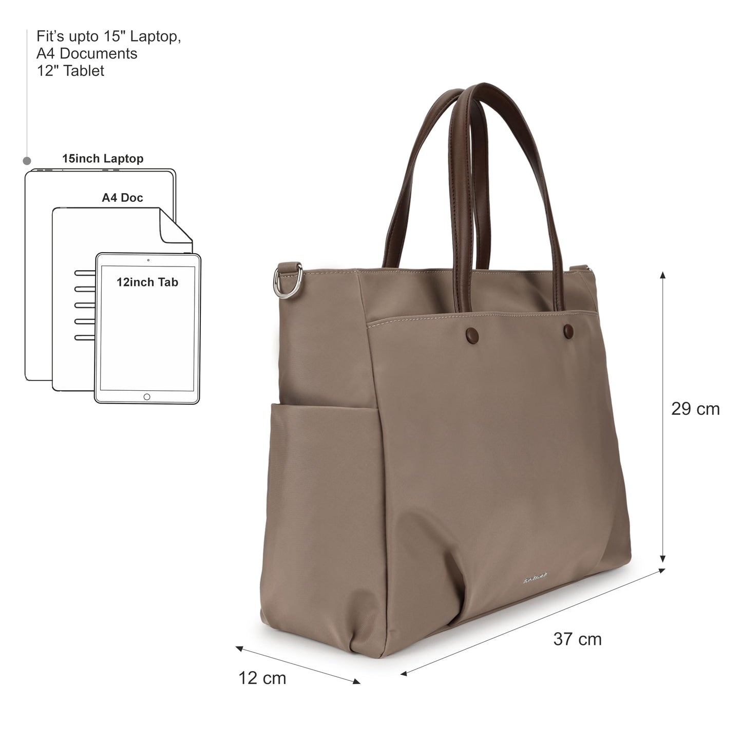 Nylon Edge Laptop Tote | Laptop Bag for Women & Men | Dual Carry Options | Fits 15" Laptop | Nylon Material