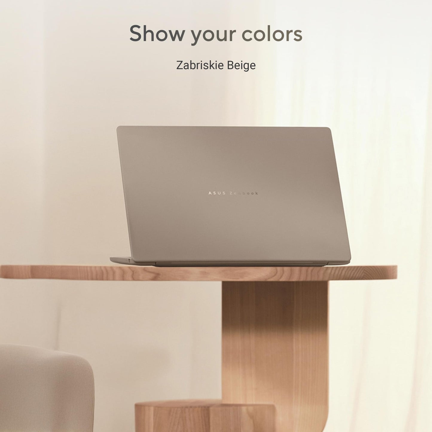 ASUS Zenbook A14, Snapdragon X Elite Processor,(Qualcomm Adreno iGPU/16GB RAM/512GB SSD/Windows 11 Home/MS Office 365 Basic (1Year)*/14" FHD+ OLED/AI PC/Zabriskie Beige/0.98 kg), UX3407RA-QD054WS