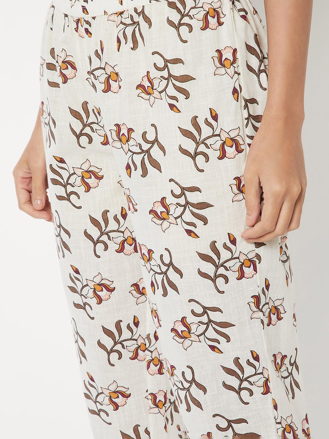 Max Women Printed Straight Kurta (Off White_S)