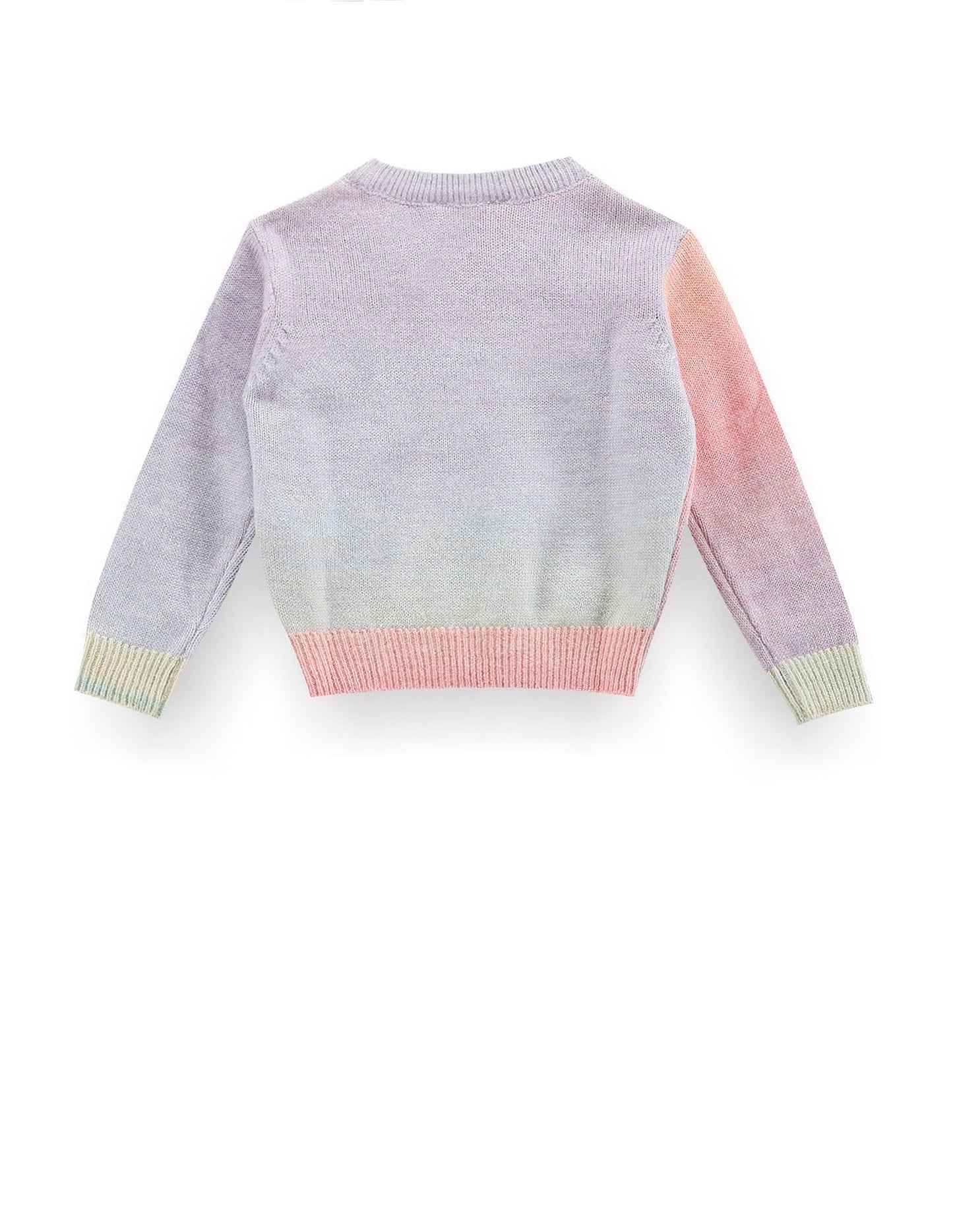 U.S. POLO ASSN. GirlsCrew Neck Embellished Sweater Pink and Grey