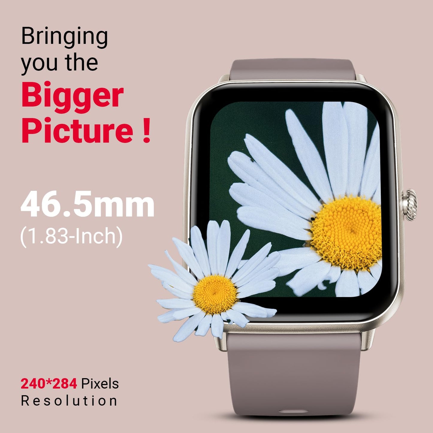 Fire-Boltt Ninja Call Pro Plus Smart Watch 1.83 inch with Bluetooth Calling, AI Voice Assistance, 100 Sports Modes IP67 Rating, 240 * 280 Pixel High Resolution (Cinnamon Slate)