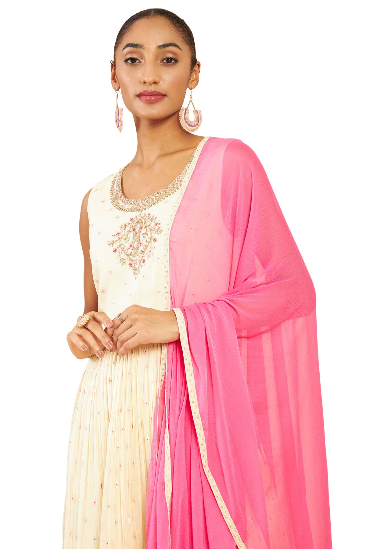 Soch Women Beige Georgette Gown