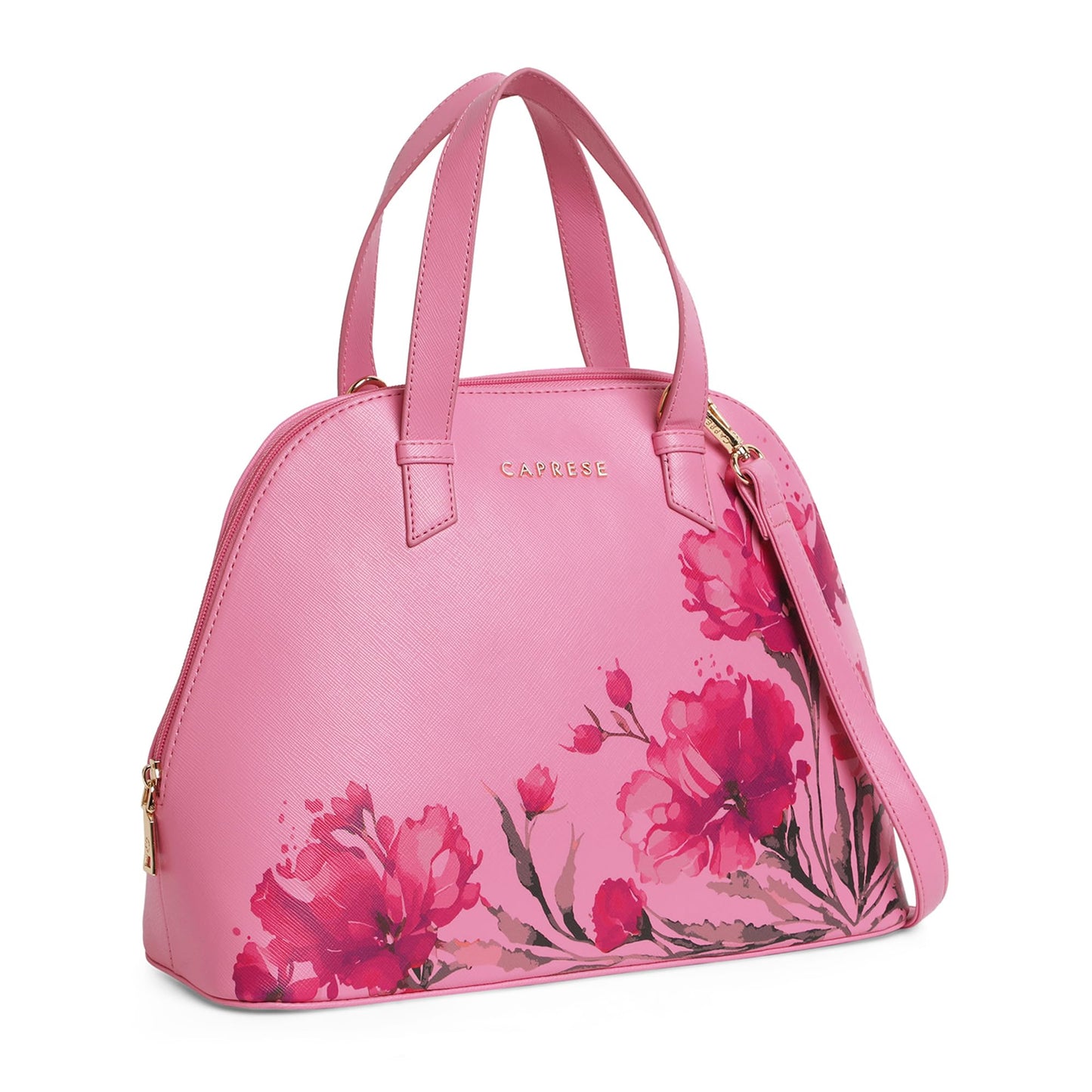 Caprese Chloe Satchel Medium Violet Bag for Women|Adjustable & Detachable Strap - Versatile Shoulder, Crossbody & Handheld Bag for Work, Travel, and Everyday Use - Spacious with Multiple Compartments