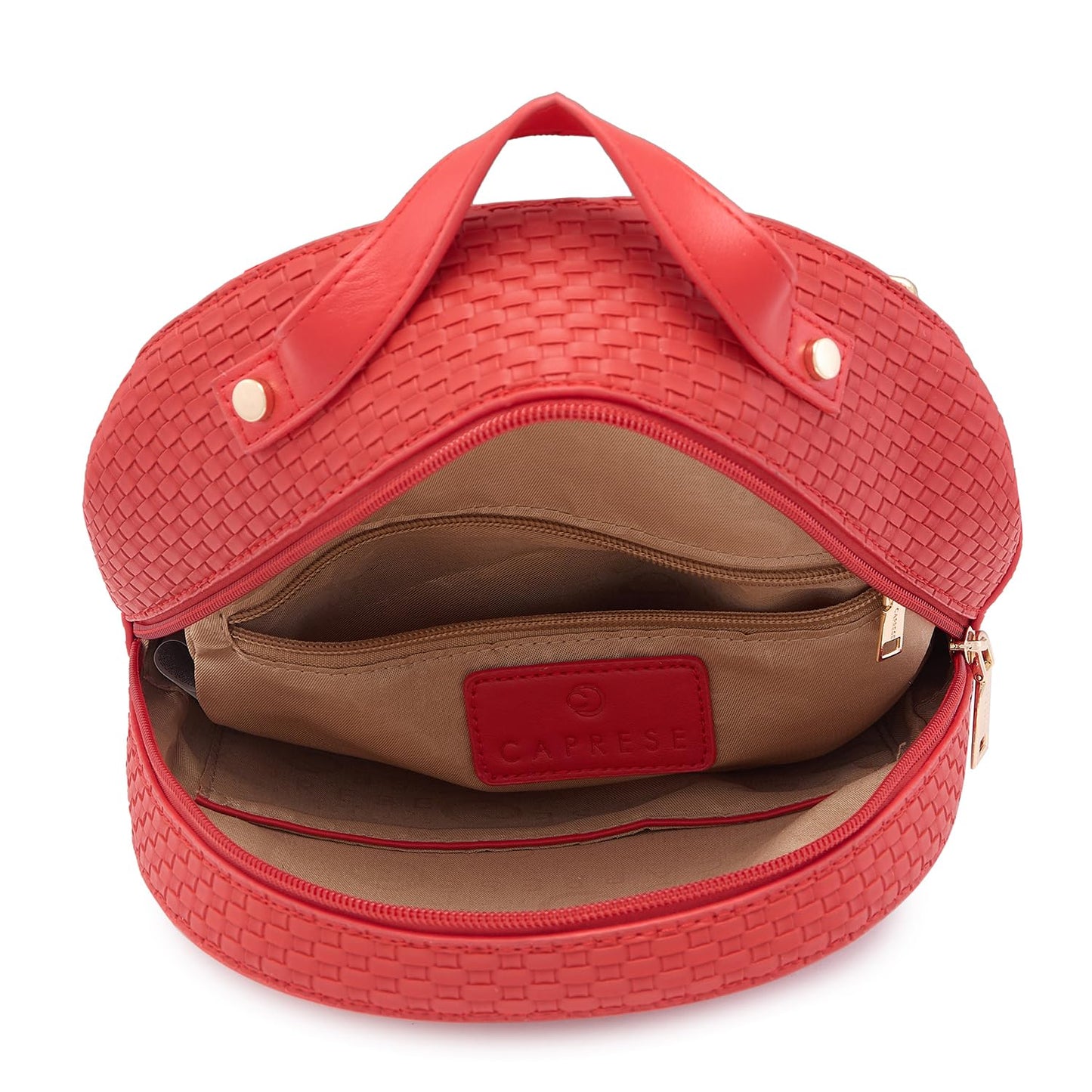 Caprese Riva Casual Backpack, Medium | Fashion Backpack for Women with Adjustable Shoulder Strap & Secure Zip Closure | For Everyday Outings and Travel | Ideal for Students, Professionals (Red)