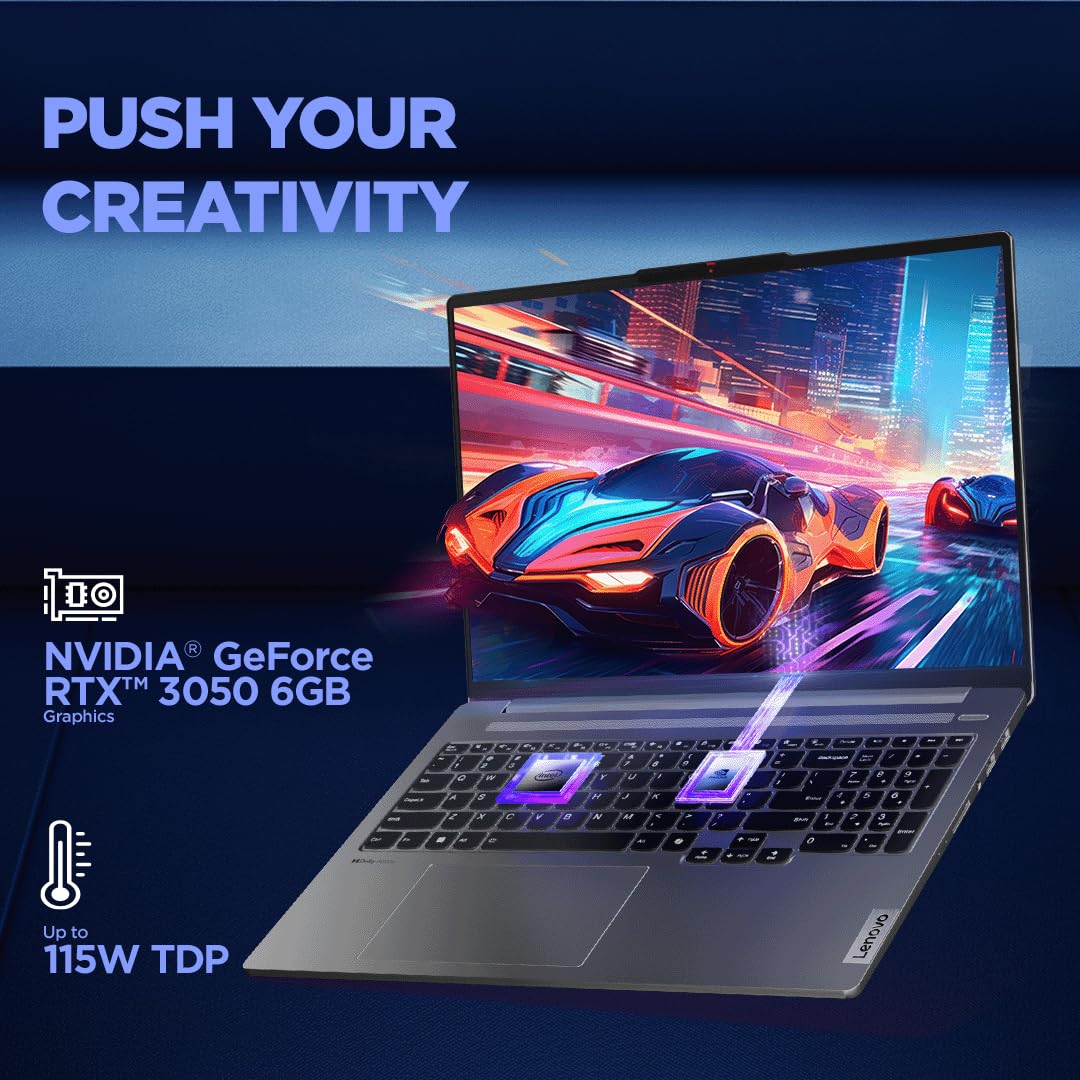 Lenovo IdeaPad Pro 5 Intel Core Ultra 7 155H Built-in AI 16" (40.6cm) 2K OLED 400Nits 120Hz Laptop (16GB/1TB SSD/NVIDIA RTX 3050 6GB/Win11/MSO 21/FHD+IR Camera/1Yr ADP Free/Grey/1.9Kg), 83D4002NIN