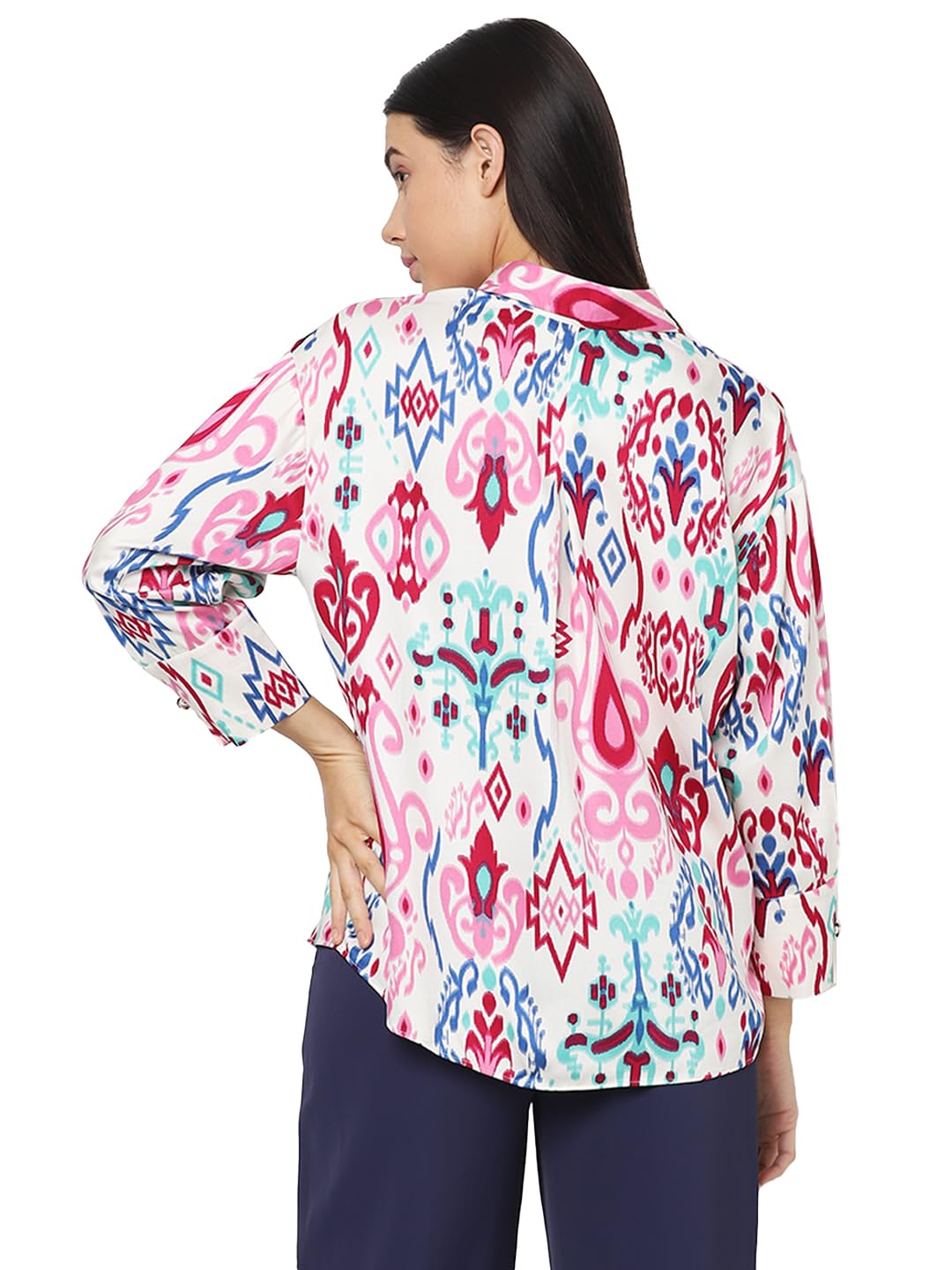 VERO MODA Women Aztec Print Multicolor Viscose Regular Fit Shirt