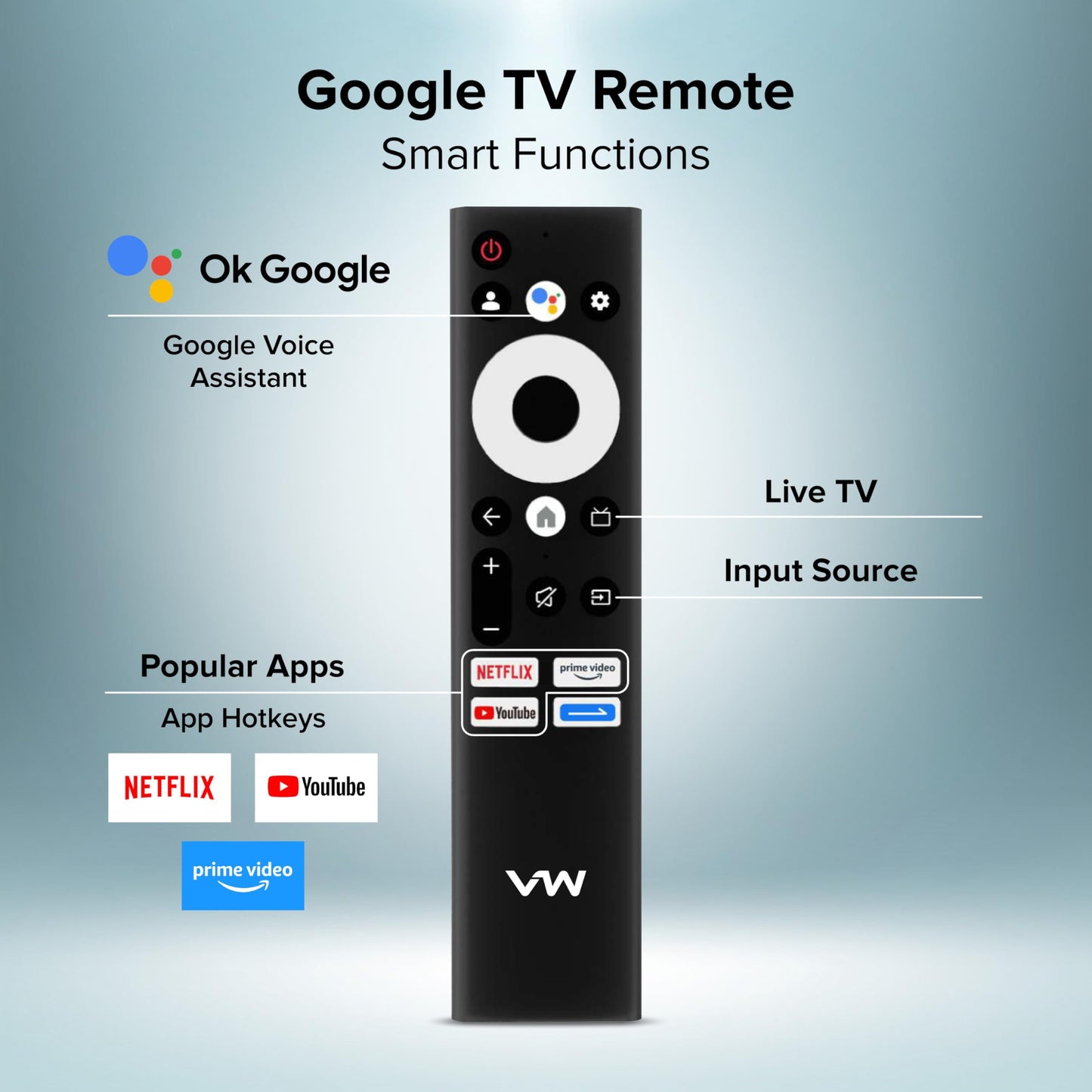 VW 140 cm (55 inches) Pro Series 4K Ultra HD Smart QLED Google TV VW55GQ1 (Black)