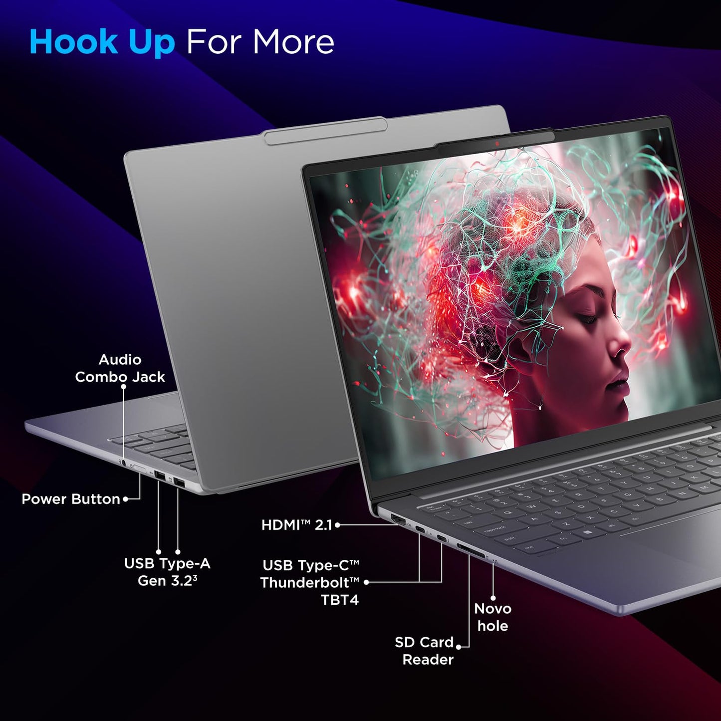 Lenovo IdeaPad Pro 5 Intel Core Ultra 9 285H (32GB RAM/1TB SSD/14 inch (36.83cm)/2.8K OLED/AI PC/Windows 11/Office Home 2024 AI Now/1Yr ADP Free/3 Mon. Game Pass/Grey/1.4Kg), 83JK000AIN