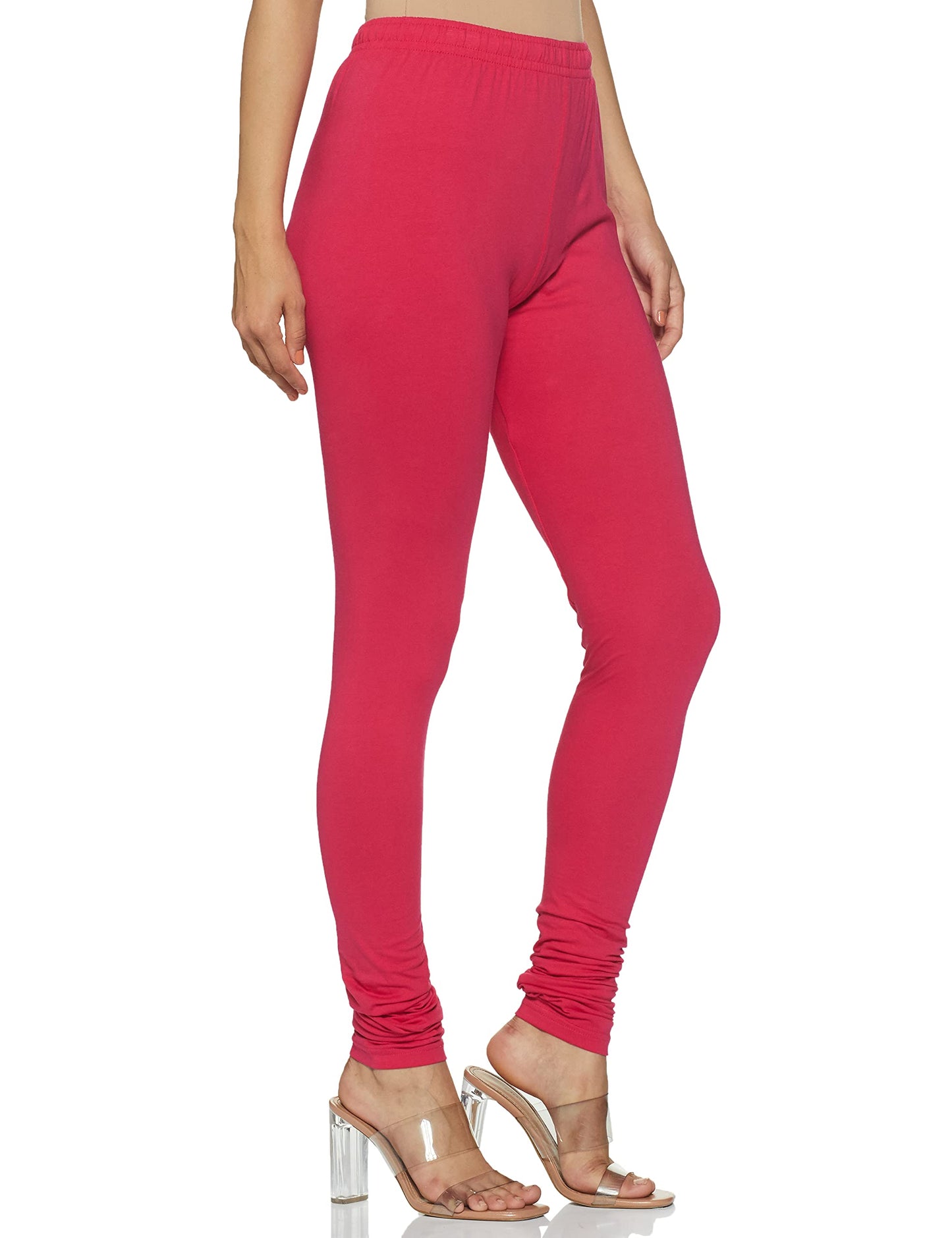 Max Women Solid Elasticated Churidar (NOOSKC21FUFUCHSIA)_S