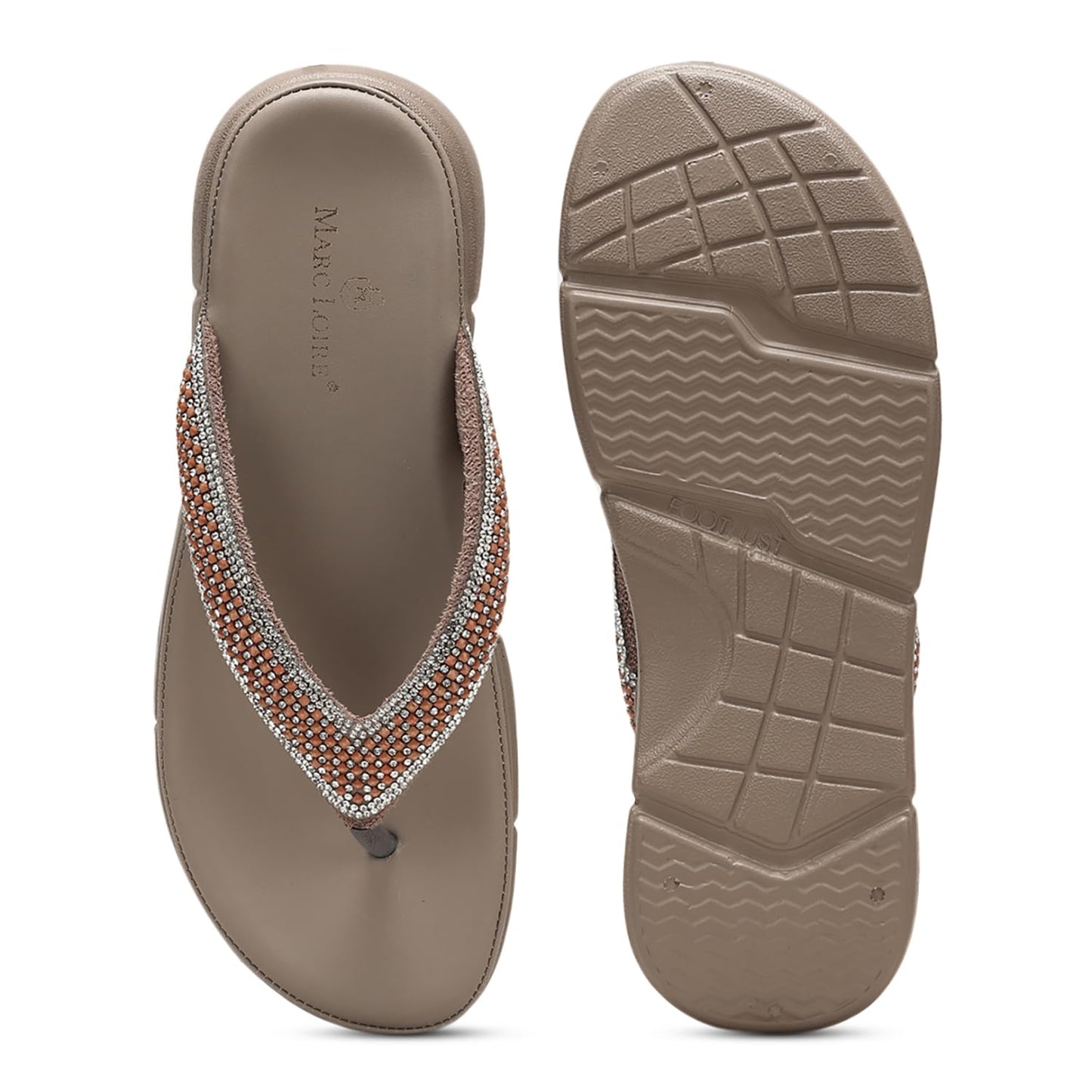 Marc Loire Women Flatform Heel Slip-On Fashion Sandals for Ethnic, Party & Modern Wear (Cheeku, UK Footwear Size System, Adult, Women, Numeric, Medium, 8)