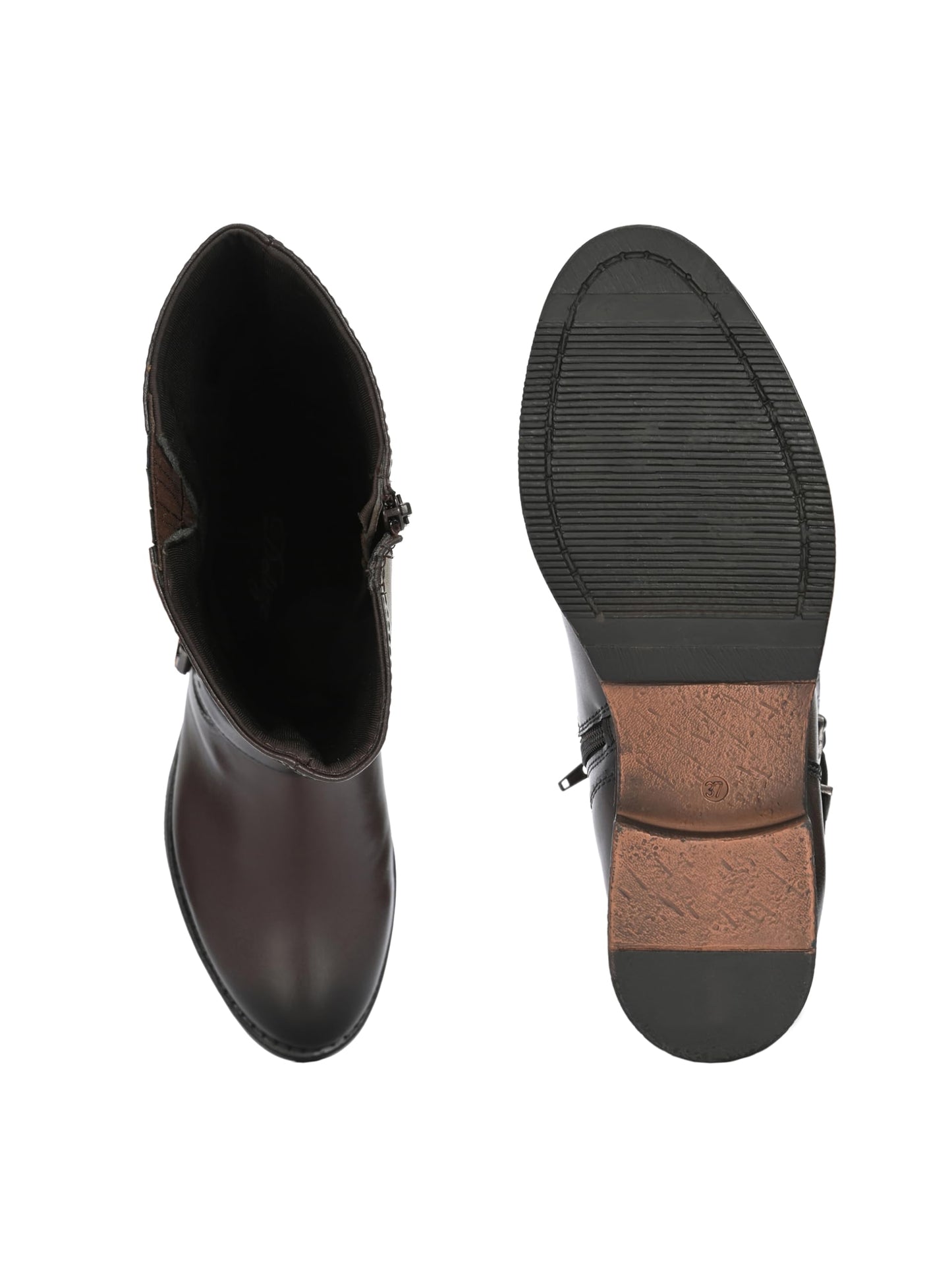 Delize Brown women mild Heel Knee Boots 64480-37