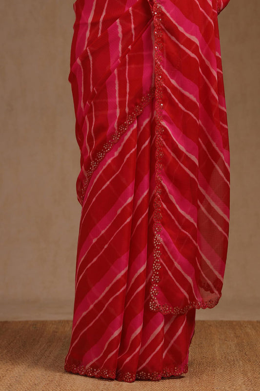 Soch Womens Georgette Leheriya Print Saree