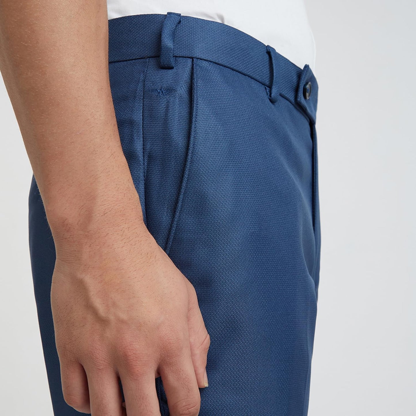 Park Avenue Men's Regular Fit Solid Pattern Poly Viscose Blend Flat Front Formal Trouser (Size: 34)-PMTX07681-P8