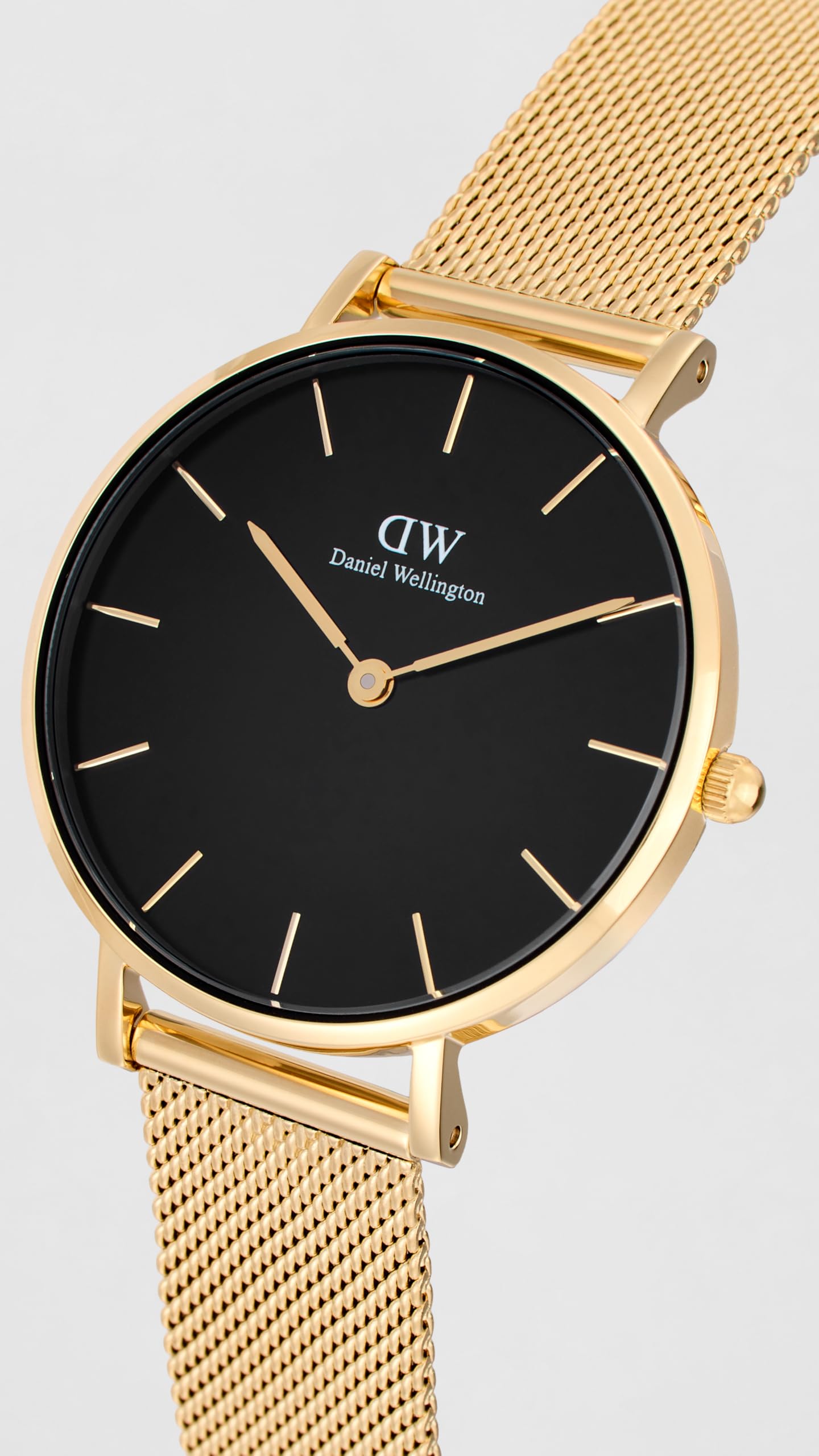 Daniel Wellington Metal Analog Black Dial Women's Watch-Dw00100347K, Band Color Gold