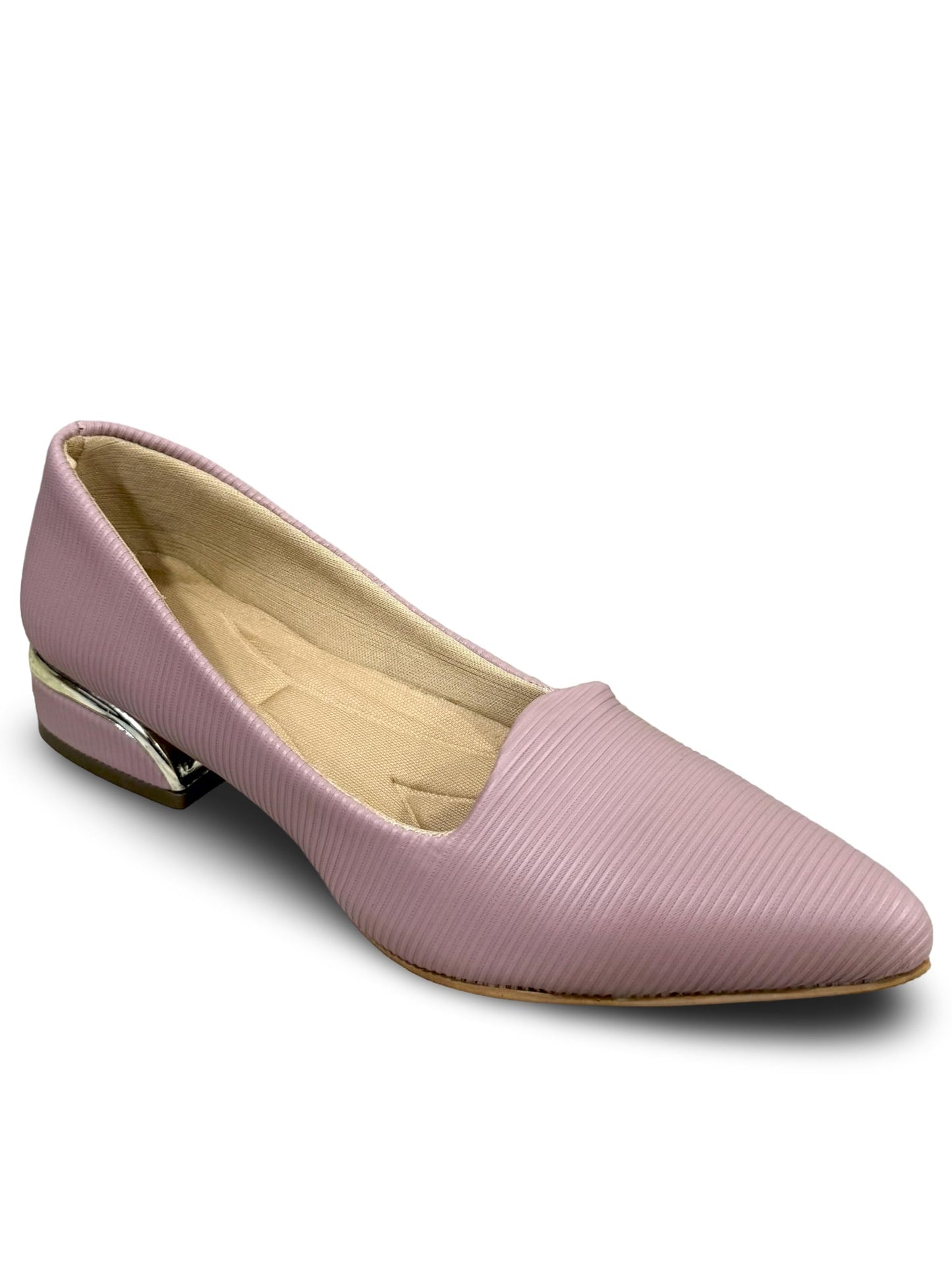 RJ FOOTWEAR Women's Pointed Toe Belly with Golden Block Heel | Party & Office Wear Slip-On Shoes