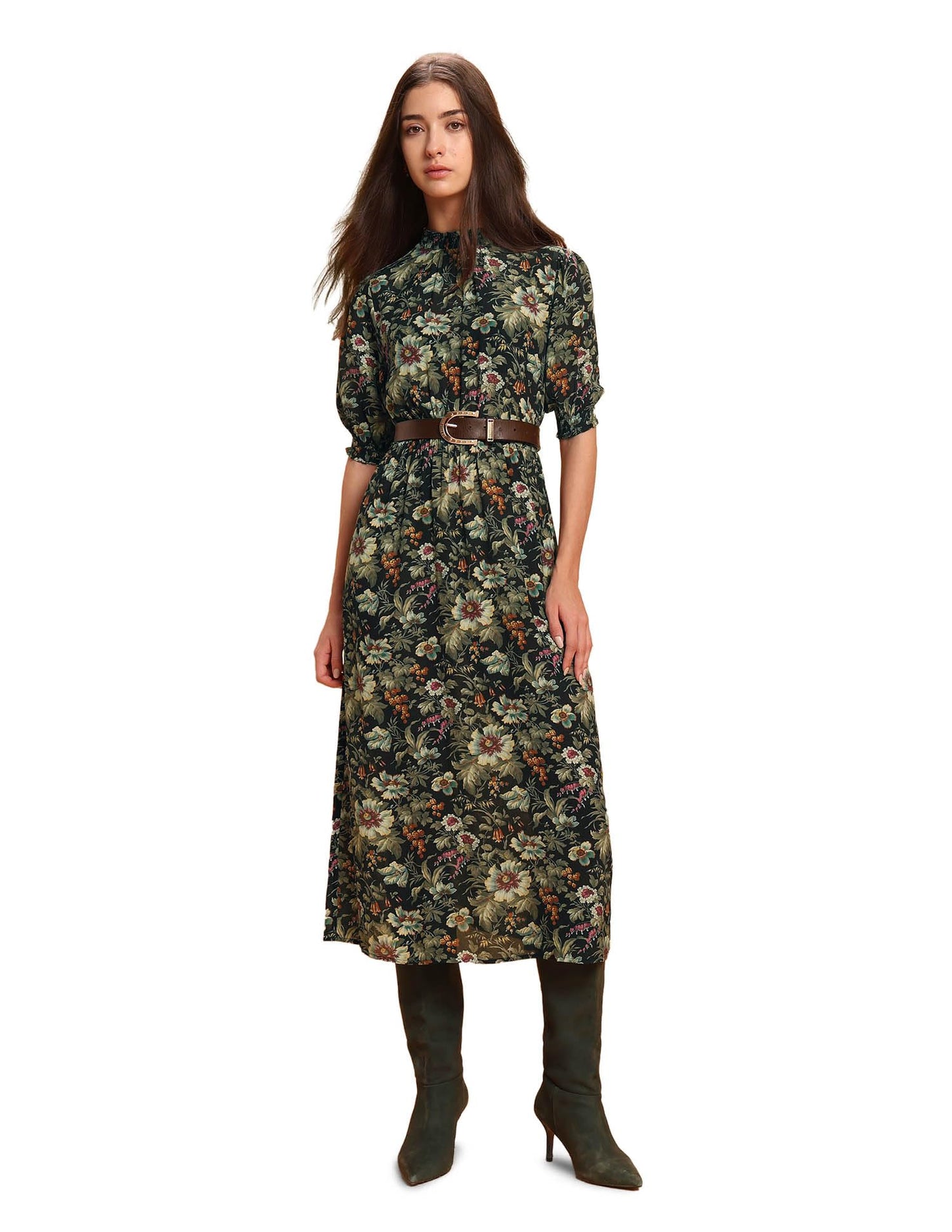 U.S. POLO ASSN. Women's Rayon A-Line Midi Dress