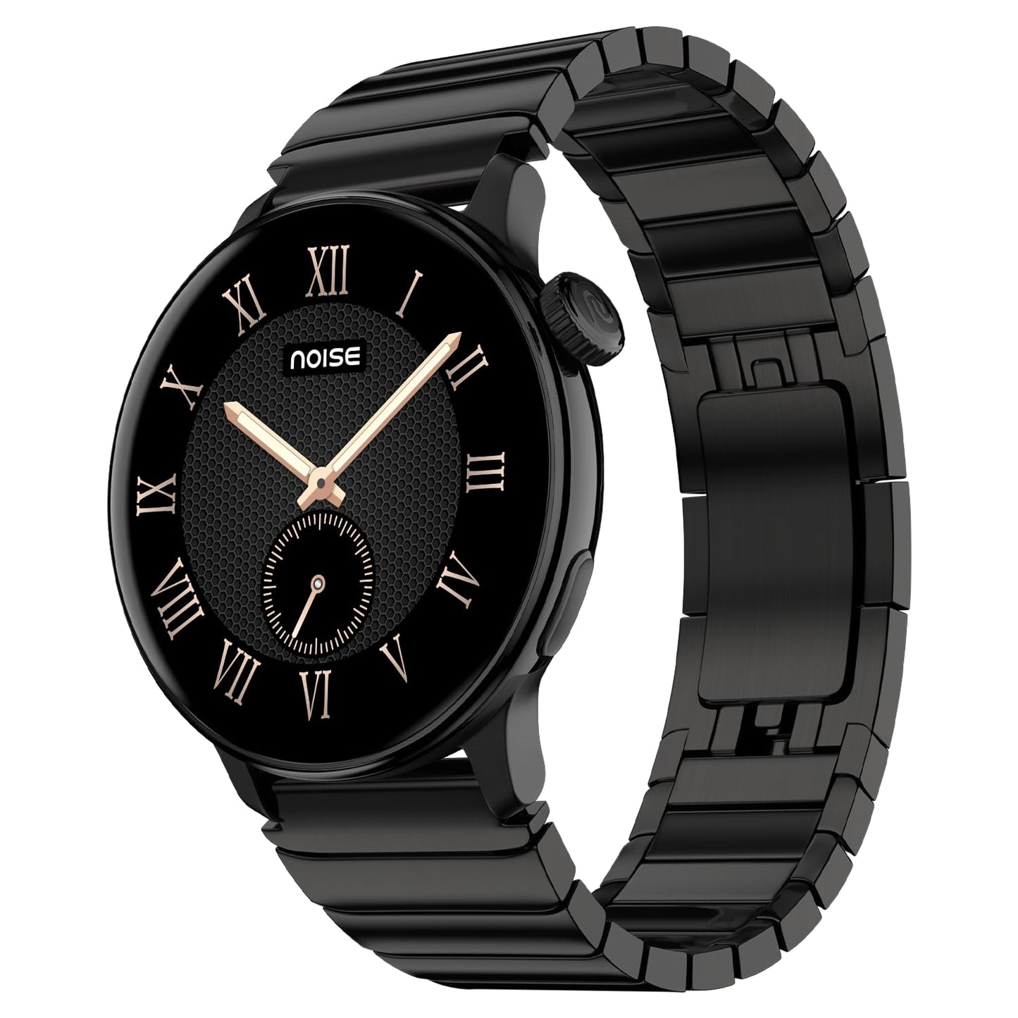 Noise Pro 6R 1.46" AMOLED Smart Watch, 1000 NITS, Powered by AI Pro, Built-in GPS, Strava Integration, Stainless Steel Dial, Video Watch Faces, 3ATM, Emergency SOS, TWS Connectivity (Chrome Black)