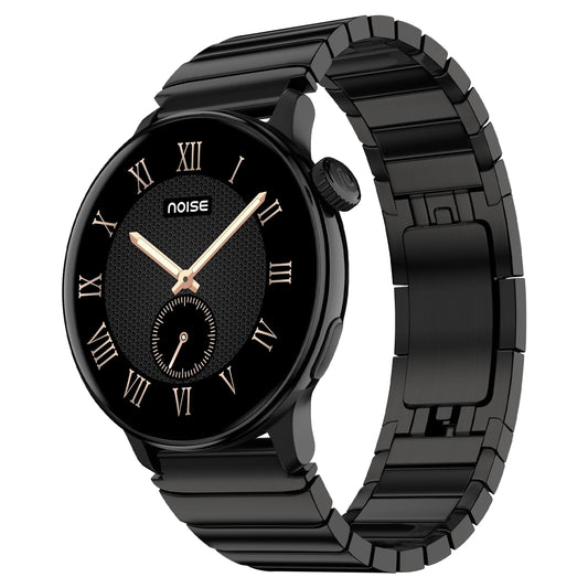 Noise Pro 6R 1.46" AMOLED Smart Watch, 1000 NITS, Powered by AI Pro, Built-in GPS, Strava Integration, Stainless Steel Dial, Video Watch Faces, 3ATM, Emergency SOS, TWS Connectivity (Chrome Black)
