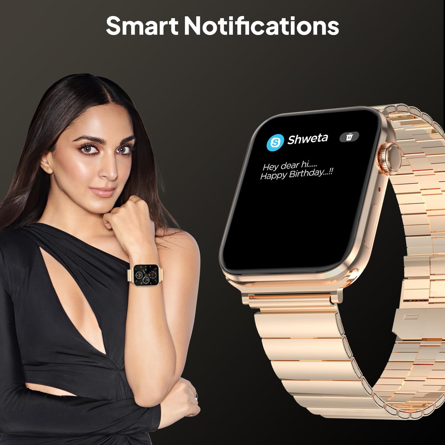 Fire-Boltt Visionary Ultra 1.78" AMOLED, Stainless Steel Luxury Smart Watch, Bluetooth Calling with Rotating Crown, 100+ Sports Mode, TWS Connection (Gold)