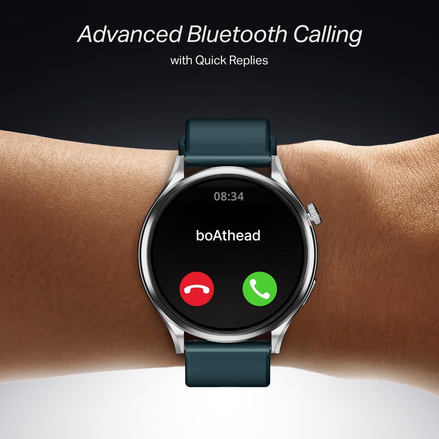 Boat Lunar Discovery Pro, 1.39" HD Display, QR Tray, Emergency SOS, Functional Crown, Multiple Sports Modes, BT Calling, HR, SpO2 & Sleep Tracking, Smart Watches for Men & Women (Active Blue)