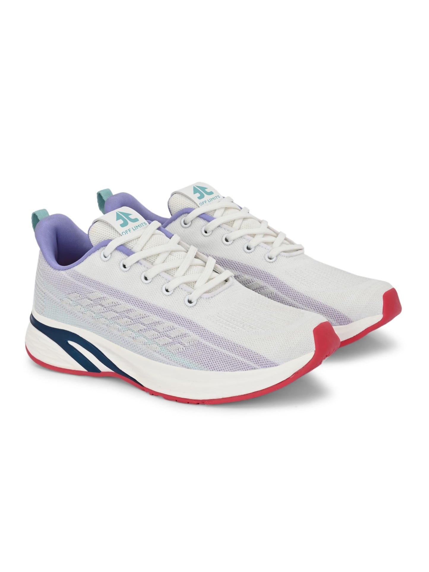 OFF LIMITS Women PALOMA Running Shoes, Off White/Purple/Aqua, UK 4