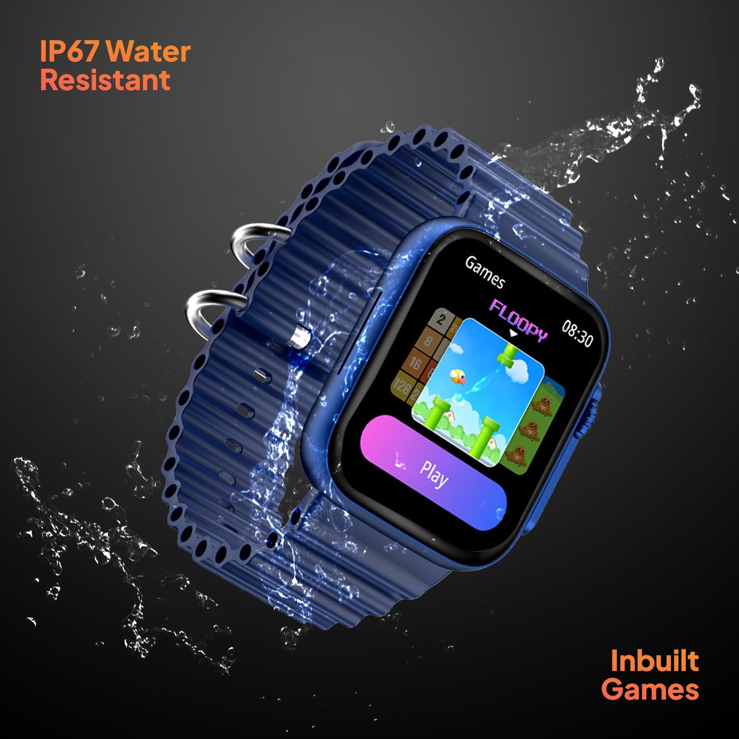 Fire-Boltt Gladiator 1.96" Biggest Display Smart Watch with Bluetooth Calling, Voice Assistant &123 Sports Modes, 8 Unique UI Interactions, SpO2, 24/7 Heart Rate Tracking (Blue)