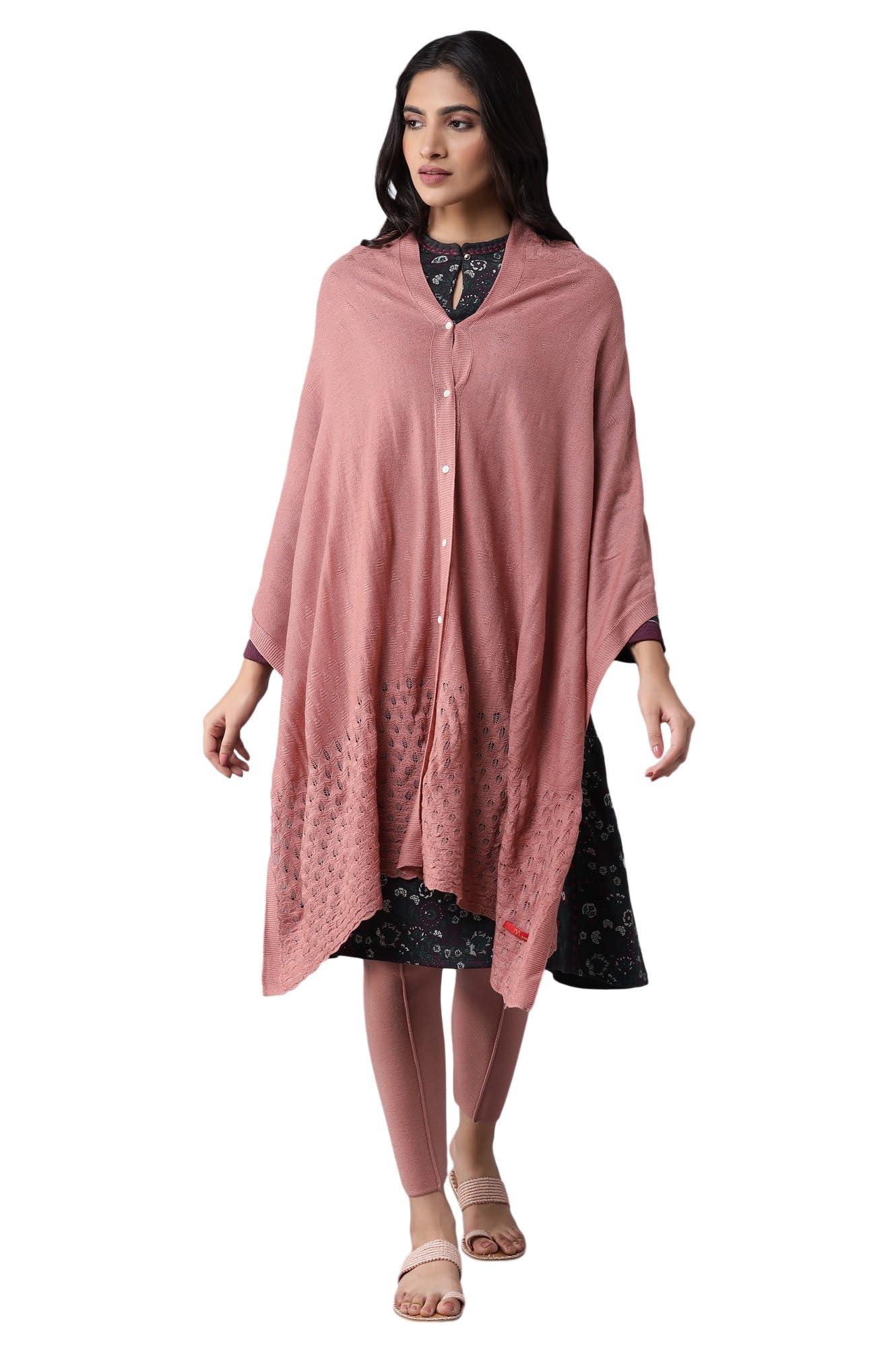 Pink A-line Poncho