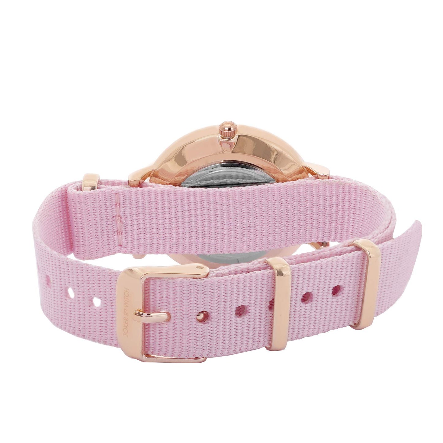 Joker & Witch Paris 32mm White Dial 14mm Pink Synthetic Strap Watch for Women